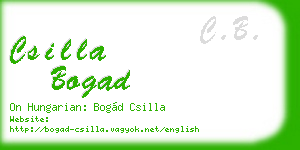 csilla bogad business card